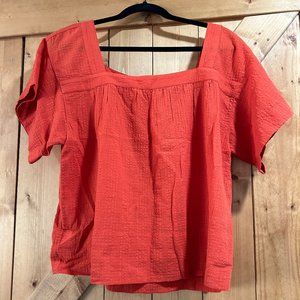Madewell Square-Neck Short-Sleeve Popover Top